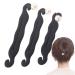 3pcs Pearl Hair Bun Maker for Women Lazy Hair Curler Bun Clips Flexible Foam Sponge Donut Maker for Making DIY Hair Styles Magic Hair Styling Tool Accessories(black)