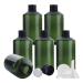 Tianzd 6 pieces empty 150ml green plastic bottles with black aluminum screw cap with orifice reducer essential oil bottles makeup remover remover container with funnel