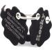 Copter Farm Dog Brand Collar Bag | Engraved Art & Real Leather | Custom Dog ID Tag | Black Flower Design - Buy Online on SooperMarket.com