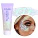 GL-Turelifes Chunky Glitter Gel Glitter Body Gel Festival Glitter Cosmetic Face Hair Nails Makeup Mermaid Sequins Liquid Eyeshadow Long Lasting Sparkling 50ml Easy to Apply Easy to Remove (#06 White)