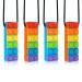 Sensory chewing chain set (4 pieces) rainbow-colored block sensory chewing trailer oral motor skills caustab bite ring for teeth autism ADHD or special needs.