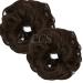 OMGREAT 2PCS Thick Updo Messy Hair Buns Curly Wavy Ponytail Extensions Hairpieces juva bun Hair Scrunchies for Women Girls Color Medium Brown 2 PCS 2# Medium Brown