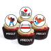 PRECUT Wrestling Edible Cupcake Toppers - Premium Thickness SWEETENED VANILLA - wafer card disc cake decorations (Pack of 24)
