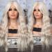 BGHJUE Platinum Blonde Wig 26 - Synthetic Lace Front Wig with Baby Hair | Glueless Heat Resistant Wigs for Women - Buy Online on SooperMarket.com