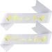 Mom to Be Sash Mommy To Be Satin Sash and Daddy To Be Satin Sash Shiny Baby Shower Sashes White Mummy To Be Sashes for Party Decoration 2pcs