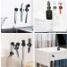 4-Piece Silicone Wall Hook Set - Self-Adhesive Hooks for Bathroom Kitchen & Office - Black Toothbrush Holder Key Hook Cable Holder & Razor Bracket - Buy Online on SooperMarket.com