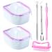 Nail Soaking bowl  2PCS Soak Off Bowl Gel Polish Remover Manicure Bowl  Acrylic Nail Soak Off Bowl Cuticle Remover Soak Bowls with Cuticle Peeler and Pusher Dead Skin Pusher  Nail Brush for Nail Salon 2pcs Pink