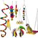 Bird toys camiter 7 pieces of parrot toy birds toy toys swing toys with wooden ladder rope barsch for parasites small and medium -sized bird parrots 7 packs