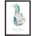 Rainbow Baby Gifts - DUMBO the ELEPHANT Wall Print. Personalised gift for a new baby girl or boy on birth birthday Christening Day Baptism day Naming Day. picture keepsake/unframed poster