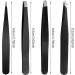 Sularpek 4-Piece Professional Stainless Steel Eyebrow Tweezers Set with Leather Case - Ideal for Ingrown Hair, Eyebrow Plucking, and Facial Hair Removal - Women & Men - Buy Online on SooperMarket.com