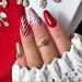 Vatocu Christmas False Nails - Short Red Press On Nails with Snowflake, Elk, and Snowman Designs - 24pcs for Women and Girls - Buy Online on SooperMarket.com