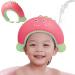 Shower Caps for Kids KAMHBE Baby Shower Cap Shield Adjustable Crown Hair Washing Shampoo Shield Baby Visor for Eyes Ears and Face (Red-monster)