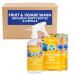 Truly Free Natural Fruit and Veggie Wash Kit - Produce Cleaner Spray (16oz Reusable Empty Bottle + Two Pouches 3oz ea.) - DIY Vegetable Washer & Fruit Cleanser Starter Kit
