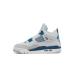 AIR JORDAN 4 Retro Black/White-Metallic Silver 555028-001 Size 42.5