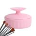 Wontool Makeup Brush Cleaning Mat | Silicone 4 in 1 Cleaning Bowl and Mat Portable Washing Tool Cosmetic Brush Cleaner for Easy Cleaning Pink