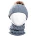 Yinuoday Toddler Baby Knit Hat Scarf Set - Winter Beanie Cap with Circle Loop Scarf, Grey - Buy Online on SooperMarket.com