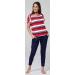 HAPPY MAMA Maternity Breastfeeding Lounge Set | Red Stripes/Navy | Size 10 - Buy Online on SooperMarket.com