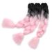 Tess Braids Extensions Ombre 60 cm - 3 Pack Jumbo Kanecalon Hair for Box Braids | Black/Light Pink Ombre 100g Bundle - Buy Online on SooperMarket.com