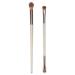 VOCOSTE 2pcs Double-ended Makeup Brush Kit Under Eye Concealer Brush Highlighter Eyeshadow Brush Wooden Handle Smudger Brush Makeup Brush Tool