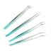 4PCs an incorrect eyelash extension tweezers with straight and curved lace light nail art tweezers for professional salon and at home