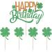 Qertesl St. Patrick's Day Happy Birthday Cake Topper Green shamrock cupcake decoration St. Patrick's Day Family Birthday Party Decorations Irish Party Supplies Decoration (green1) - Buy Online on SooperMarket.com
