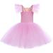 Girls Toddler Ballet Leotards with Glitter Tulle Skirt & Ruffle Sleeves | 2PCS Tutu Dress Set | Pink | 7-8 Years - Buy Online on SooperMarket.com