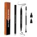 Real Beard Pen Natural Beard Filling Pen with Brush Long-Lasting Beard Filler Waterproof and Sweatproof Beard Pencil for Fill Define & Sharpen Hair Beard & Eyebrow Color#Black