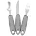 Adaptive Utensils Built up Fork Spoon Rocker Knife Easy Grip Silverware for Adults Elderly Weak Hand Patients Disabled Light Grey 3 Piece Set (Color : Light Grey)