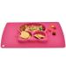Silicone Divided Toddler Plates - Portable Non Slip Suction Plates for Children Babies and Kids BPA Free FDA Approved Baby Dinner Plate with Spoon Fork 7owl-red