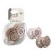 LOVI Dynamic Pacifier 3-6 Months | BPA-Free Silicone Pacifiers | Hey Collection | 2 Pack | Brown - Buy Online on SooperMarket.com