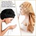 Extra Long Satin Bonnet for Women - 2 Pcs Braid & Curly Hair Bonnets - Soft Silk - Black/Golden - Buy Online on SooperMarket.com