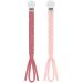 Kowlone Pacifier Clip for Baby Boys Girls Braided Pacifier Straps Binky Clips Chain Leash Holder Handmade Baby Shower Birthday Christmas 2 Pack(Pink Bean Paste Red) A: Pink Bean Paste Red