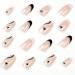 Black & White Swirl Almond Press On Nails | Full Cover False Nails | French Tip Heart Stick On Nails | Glossy Acrylic Nails for Women - Buy Online on SooperMarket.com