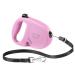 Ferplast dog leash flippy one roller leash small dogs up to 12 kg.Pull -out cord max. 4.5 m. Single button to lock and unlock purple max 12 kg - 4.5 m rope pink