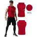 Babioboa Men's Cherry Red Workout Hooded Tank Top - X-Large - Buy Online on SooperMarket.com