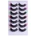 False Eyelashes Colored Lashes Fluffy Wispy Russian Strip Lashes Falseeyelashes with Color D Volume Curly Faux Mink Lashes 7 Colors d strip lashes
