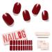 NAILOG Semi Cured Gel Nail Strips Extra Long Nail Polish Strips (20 Pieces) Long Lasting Semi Cured Nail Stickers with Soft Glossy Gel Finish Rouge Noir