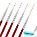 5 Pack Nail Art Eyeliner Nail Eyeliner Brush Nail Gel Polish Brush Set Thin Nail Art Brush for Long Lines Short Strokes Detail (6/9/12/18/24mm)