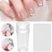 NICENEEDED Silicone Jelly Stampers French Tip Stamp Nails Manicure Tools Nail Stamper Kit with Scraper Clear Soft Stamping Transparent Nail Stamp for French Manicure Home DIY Nail Salon style 1