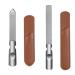 RTRTGS Set of 2 Nail File Set Stainless Steel Professional Nail Files Metal Double-Sided with Non-Slip Handle Leather Bag Fine / Coarse Nail File for Manicure