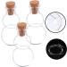 Zerodeko Glass Jar 3pcs Wishing Bottle Glass Wooden Accessories Bed Room Decor Transparent 3.8X2.cm - Buy Online on SooperMarket.com