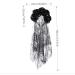 Prosy Halloween Rose Flower Headband Black Veil Horror Skull Costume Gothic Bride Veil Fancy Dress Headwear Accessories for Girls (Black) - Buy Online on SooperMarket.com