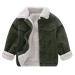 Volunboy Toddler Corduroy Sherpa Jacket Fleece Lining Coat Lapel Button Down Thicked Warm Outwear for Baby Boys Girls 18 Months Green