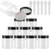 Tianzd 12 pieces small 250 ml transparent plastic empty cream can with black lid 250 g empty socket screw box sheet metal box cosmetic containers 6 pieces spatula transparent 250ml