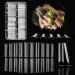 480 Pcs Straight Square Nail Tips Half Cover C Curve Nail Tips Acrylic Nails Tips Long Square Nail Tips Clear Nail Extension Tips Gel Tips for Acrylic Nails Set Square-half-clear