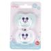 SET OF 2 PACIFIERS SILICONE REVERSIBLE NIPPLE +6 M WITH COOL LIKE MICKEY COVER