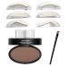 Waterproof Eyebrow Stamp Powder Seal Perfect Nature Eye Brow Powder Tinting Coloring Kit Delicate Shape (Dark brown Light Brown Gray) (201#-Standard FBA)