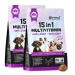 15 in 1 Multivitamin with Glucosamin and Probiotic Soft Chews (2 Packs) for Dogs. Multivitamin for Hip Joint Skin Coat Gut Health and Immune System with Duck Flavour for All Dogs (120 Chews).
