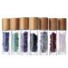 10ml Clear Glass Roll-on Bottles with Gemstone Roller Balls & Healing Crystals - Essential Oil Bottles with Bamboo Lids - 10 Pieces Set - Buy Online on SooperMarket.com