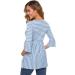 Love2Mi Maternity Blouse - A-Line Pregnancy Shirt - 3/4 Bell-Sleeve - Sky Blue Stripe - Size L - Buy Online on SooperMarket.com